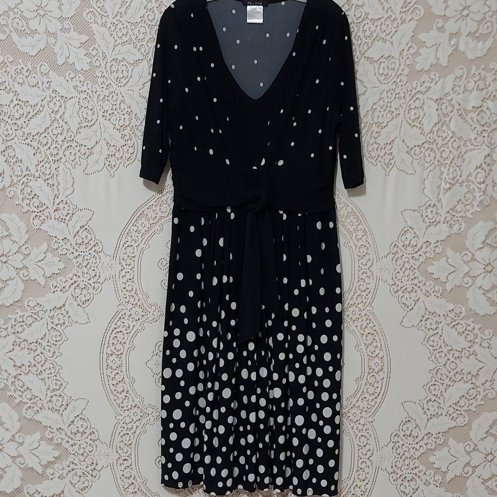 P.S. Style size 12 black and white polka dot dress inv060